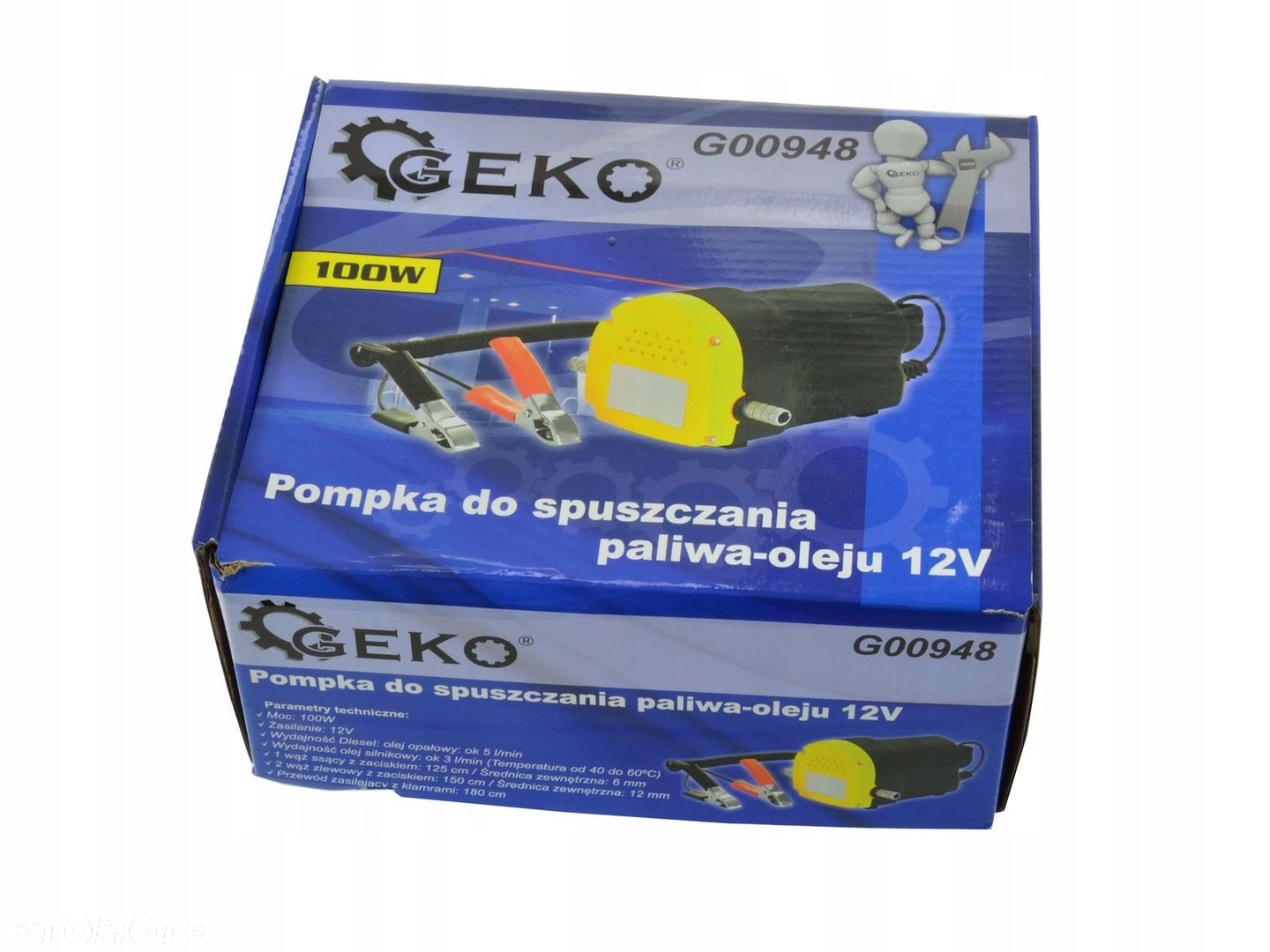 POMPKA DO SPUSZCZANIA PALIWA OLEJU ROPY 12V  WĄŻ SSĄCY ORAZ ZLEWOWY GEKO - 7