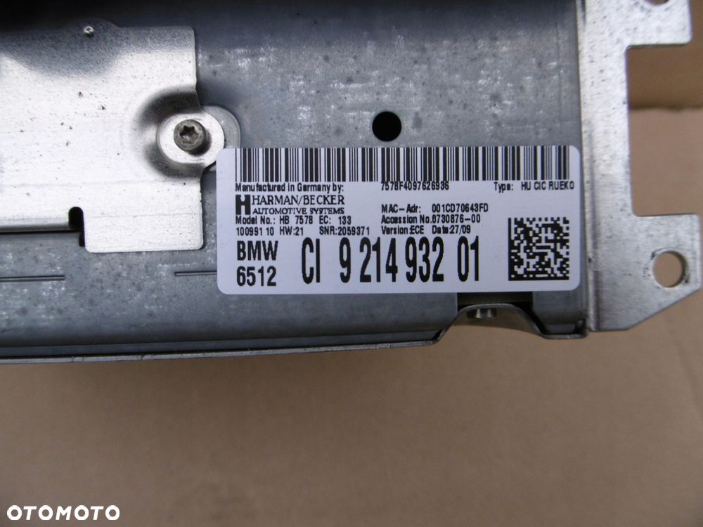 radio cic nawigacja czytnik bmw e90 e91 e92 e93 lci lift polift 9214932 - 2