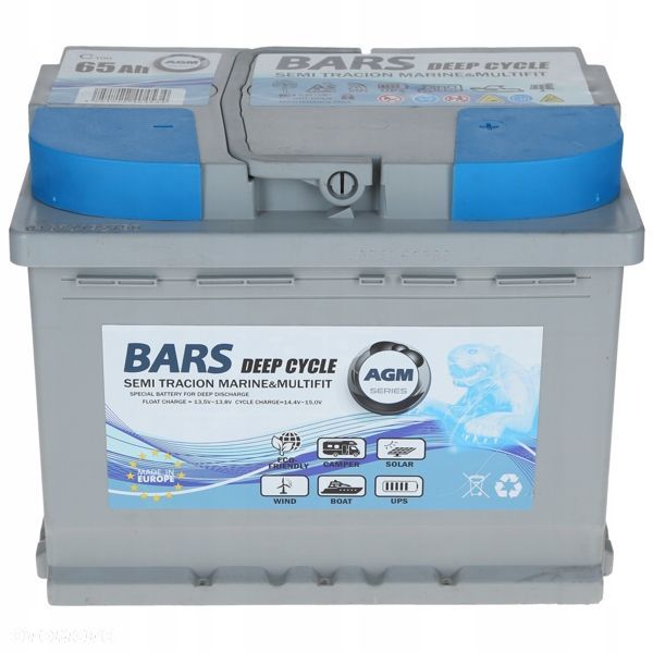 Akumulator Bars Marine AGM Deep Cycle 12V 65Ah - 2