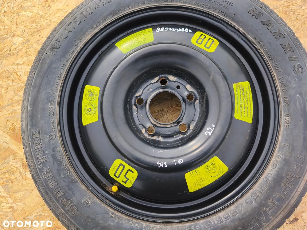 KOŁO DOJAZDOWE ZAPASOWE 125/85R16  5X108 16 CALI PEUGEOT CITREON OPEL TOYOTA - 3