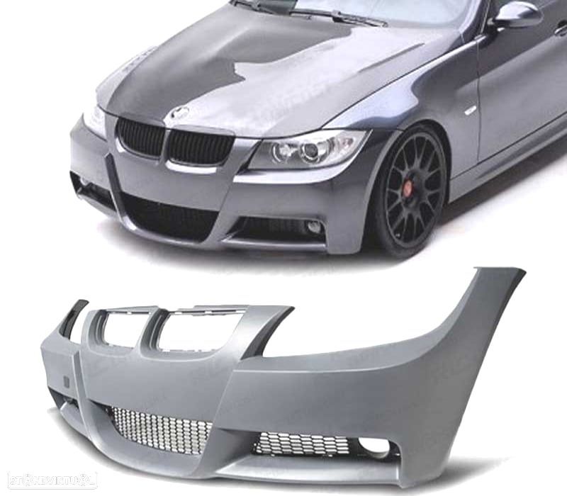 PÁRA-CHOQUES FRONTAL BMW E90 91 05-08 LOOK M TECH SEM LAVAFAROS SEM PDC - 1