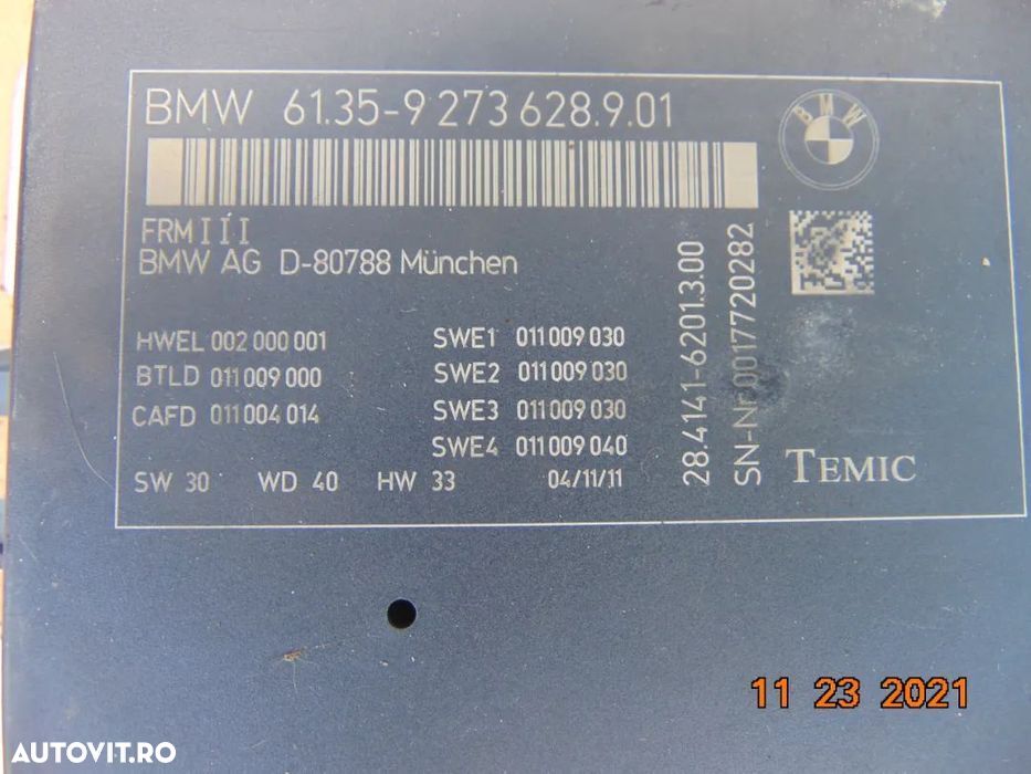 Calculator faruri BMW f10 F11 F07 f25 X3 X4 Modul FRM - 2