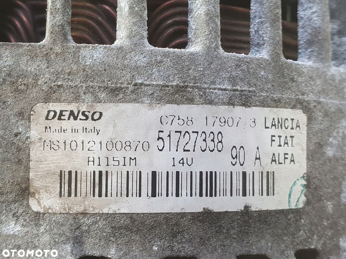 Fiat Bravo II 1.9 JTD ALTERNATOR 51727338 denso 90A - 2