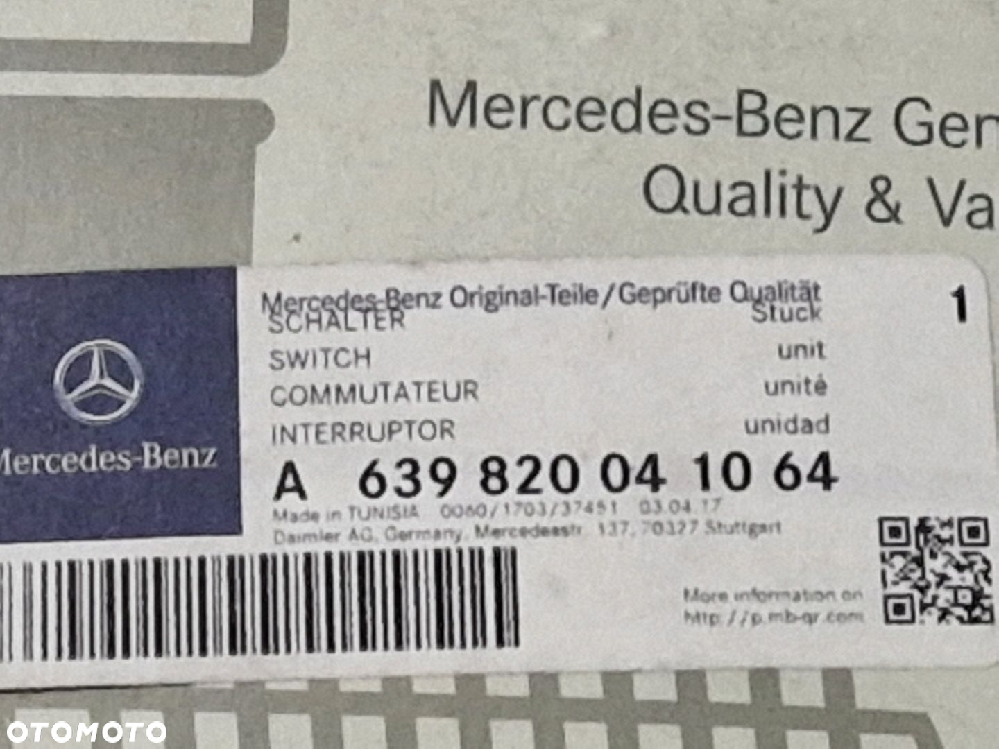 VITO VIANO W639 PRZYCISK PRZEŁĄCZNIK DRZWI PRZESUWNYCH 6398200410 NOWY OE - 4