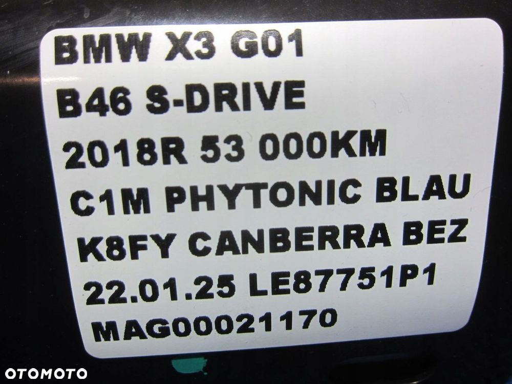 BMW X3 G01 G02 X4 PODUSZKA KOLANOWA PRAWA USA 79363844 ORYGINAŁ 72129363844 - 8