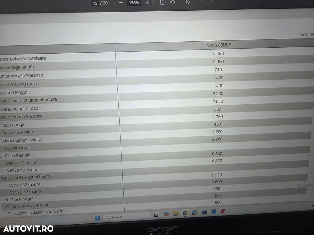 Hitachi ZX85, 2023, 2.314h, MASA OPERATIONALA 9,3tone, senile cauciuc pad, CUPLA RAPIDA HIDRAULICA si 3 cupe NOI, latime 2,2m, ad sapare 5m, inst picon pe brate, Aer cond, camera spate, posibil leasing 4 ani, CA NOU-PROMOTIE 63900 EUR+tva - 11