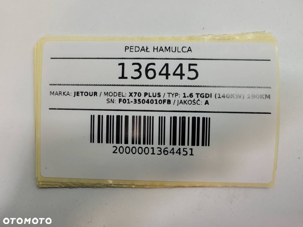 PEDAŁ HAMULCA JETOUR X70 PLUS F01-3504010FB - 9
