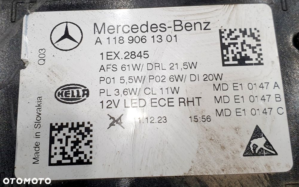 Mercedes CLA W118 Reflektor Lewy A1189061301 - 12