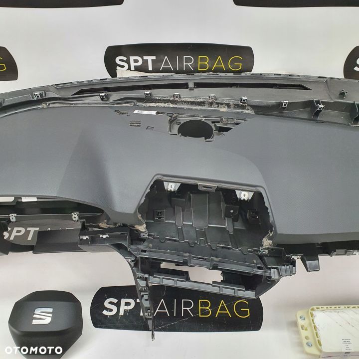 SEAT LEON 4 IV DESKA ROZDZIELCZA KONSOLA KOKPIT PULPIT PODUSZKI AIRBAG AIR BAG PASY KIT SET - 3