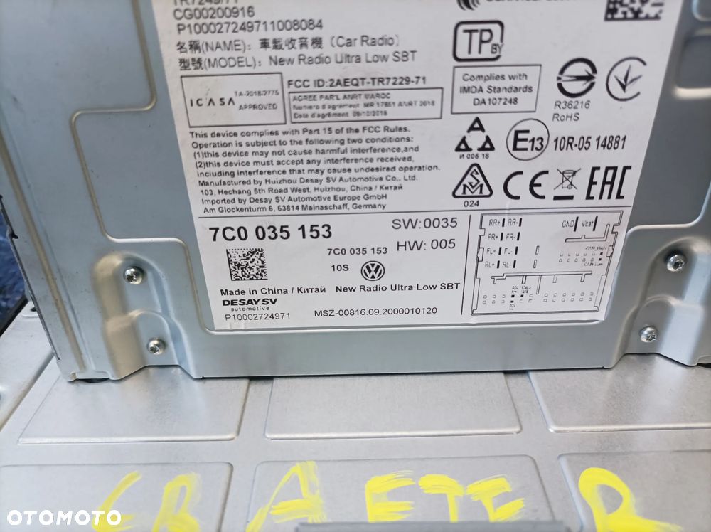 Vw Crafter II 7C radio samochodowe oryginał 7C0035153 - 2