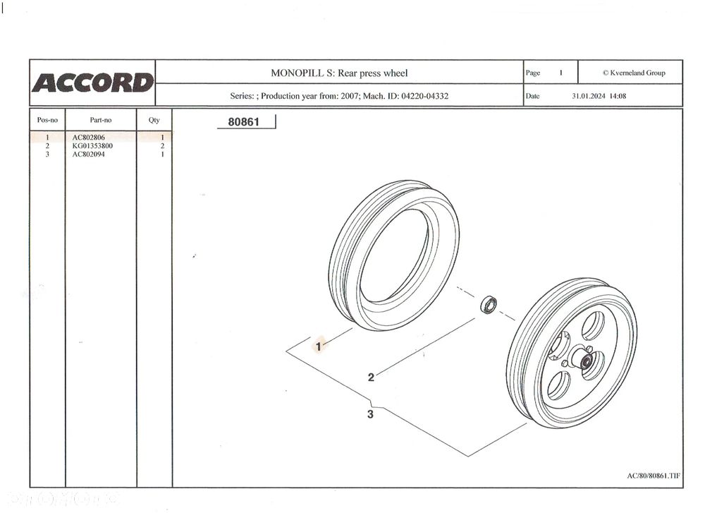 Siewnik Kverneland Monopill S do buraków. Oponki: rolki prowadzącej, rolki tylnej Monoflex i rolki środkowej - 13