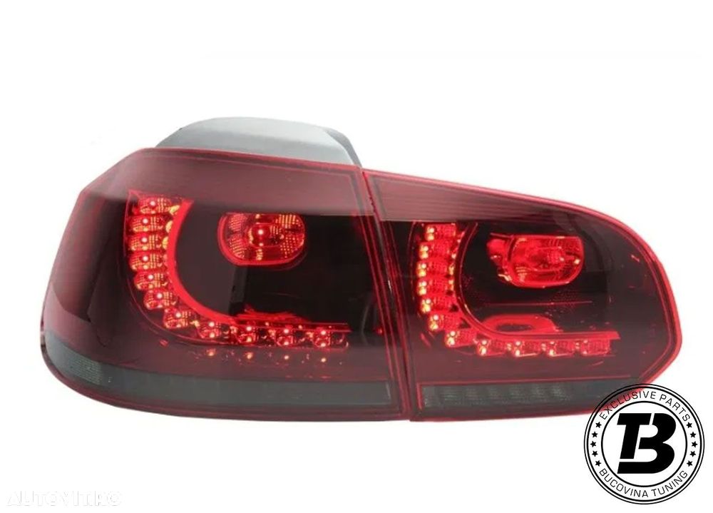 Stopuri Full LED compatibile cu VW Golf 6 VI R20 Smoke Design - 6