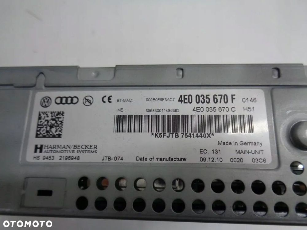 audi a6 c6 a8 moduł czytnik nawigacji 3g mmi - 2