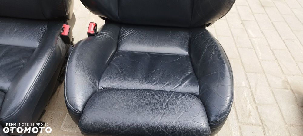 Fotel Fotele RECARO Zestaw Czarna Skóra Grzanie Tył Przód Audi A6 S6 C5 Kombi Części Blask Gołdap - 7