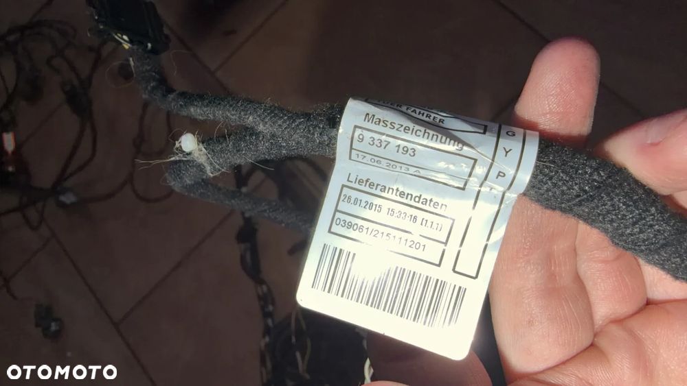 INSTALACJA WIĄZKA DRZWI LEWA BMW F32 9337193 - 3