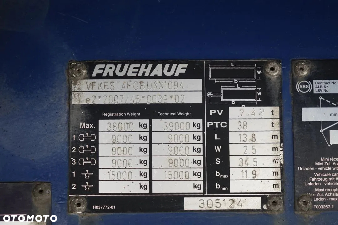 Fruehauf KONTENER / FURGON / OSIE BPW  / ROLETA / PODŁOSZA SZYNA-DESKA / WINDA ZAŁADUNKOWA - 29