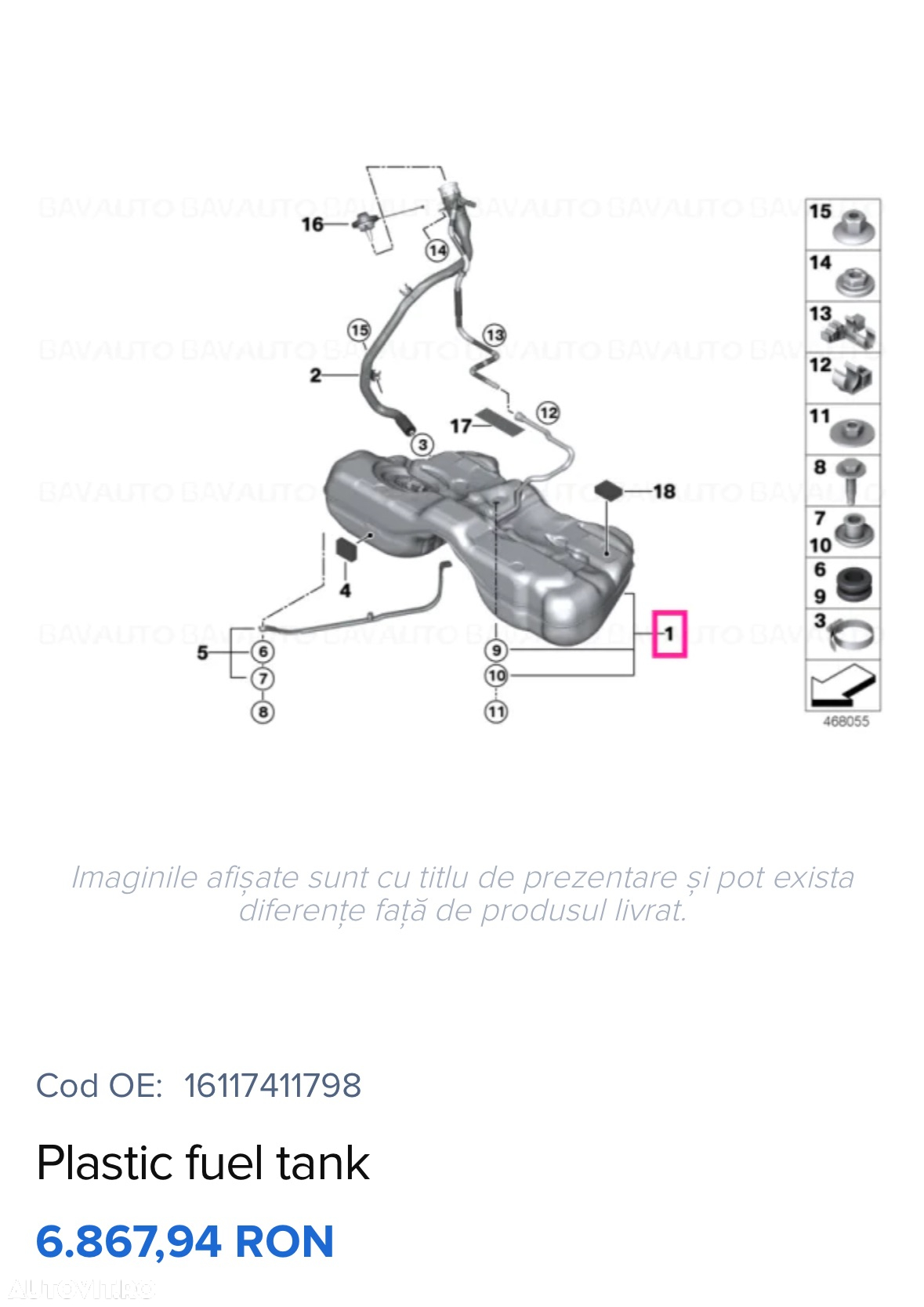 Rezervor combustibil Diesel motorină bmw g11 g12 730d 740dx 750xd pompa diesel - 4