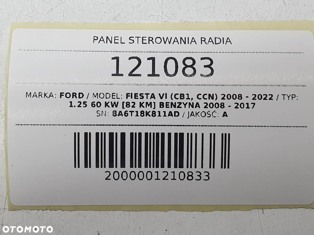 PANEL STEROWANIA RADIA FORD FIESTA VI 8A6T18K811AD - 7