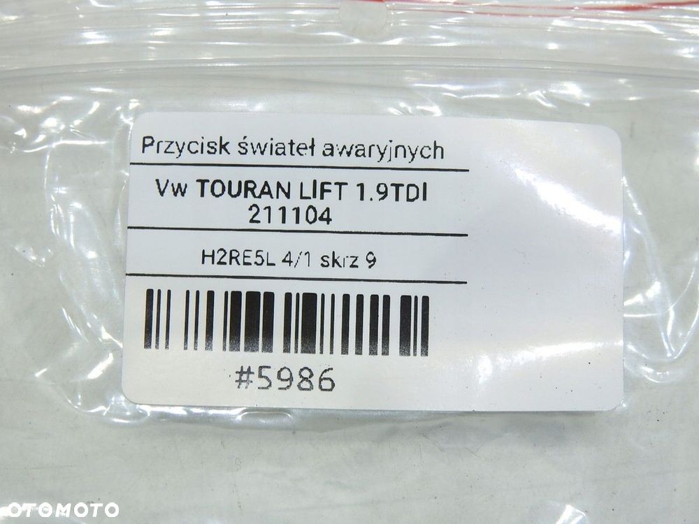 PRZYCISK ŚWIATEŁ AWARYJNYCH VW TOURAN I LIFT - 6