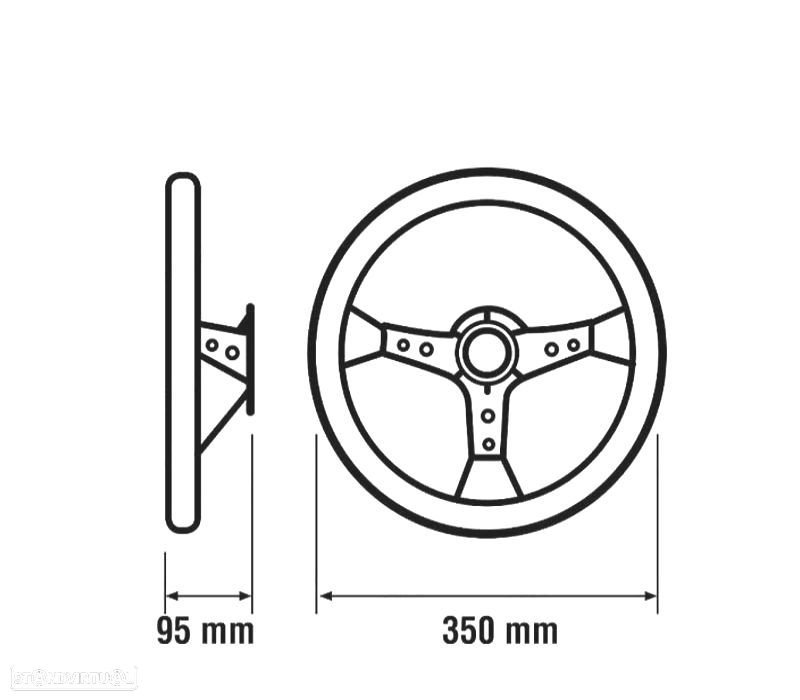 VOLANTE INVERTIDO PELE SINTÉTICA PRETA BRAÇOS PRETOS E ACENTO AMARELO WRC3 - 2