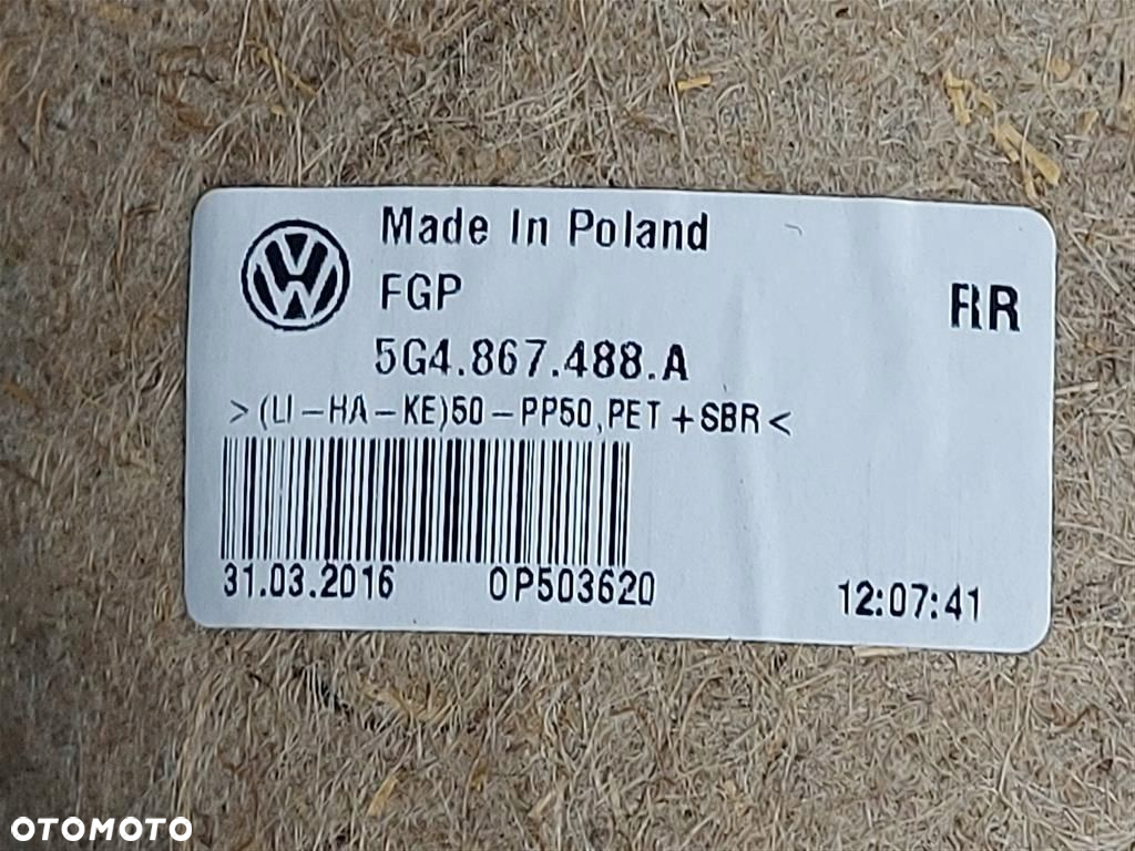Tapicerka drzwi tył prawa VW Golf VII SKÓRA 5G4867212 5G4868074C 12-17R - 6