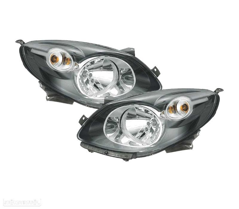 FARÓIS OPTICAS PARA RENAULT TWINGO 07-12 PRETO - 1