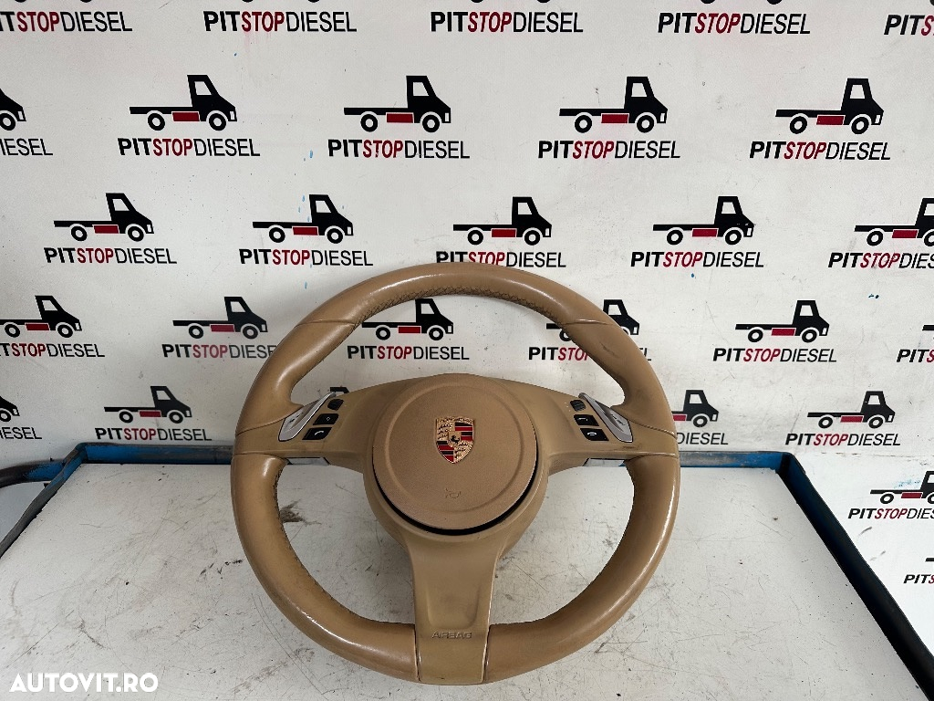 Kit Airbag complet PORSCHE CAYENNE (92A) beige crem plansa bord piele volan centuri cortina airbag 2010-2016 - 7