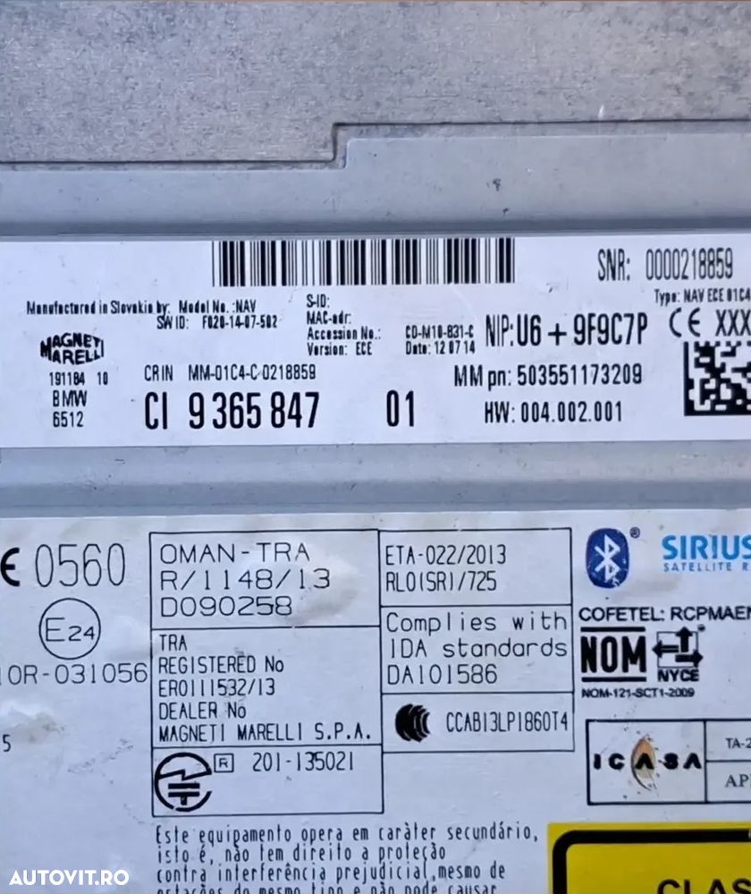 Modul unitate sistem de navigatie GPS CI Original BMW F20+LCI F21+LCI F22 F23 F45 F4. F30+LCI F31+LCI F34+LCI F32 F33 F36 F07 LCI F1 LCI F10 LCI F48 - 4