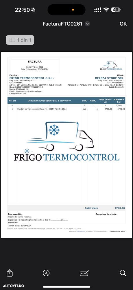 Iveco Daily 35c Frigorific Frig Carrier an 2014 Cub Izoterm 298.000km Istoric Service Facturi Kit Distribuție Ambreiaj Rezivie Frig AC Navi Discuri Placute Baterie Anvelope direcție suspensie Vopsea Ok TVA - 6