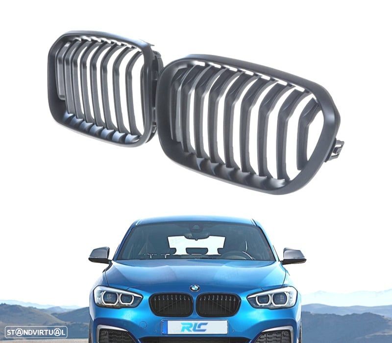 GRELHAS FRONTAIS BMW F20 LCI 15-19 PRETO MATE - 1