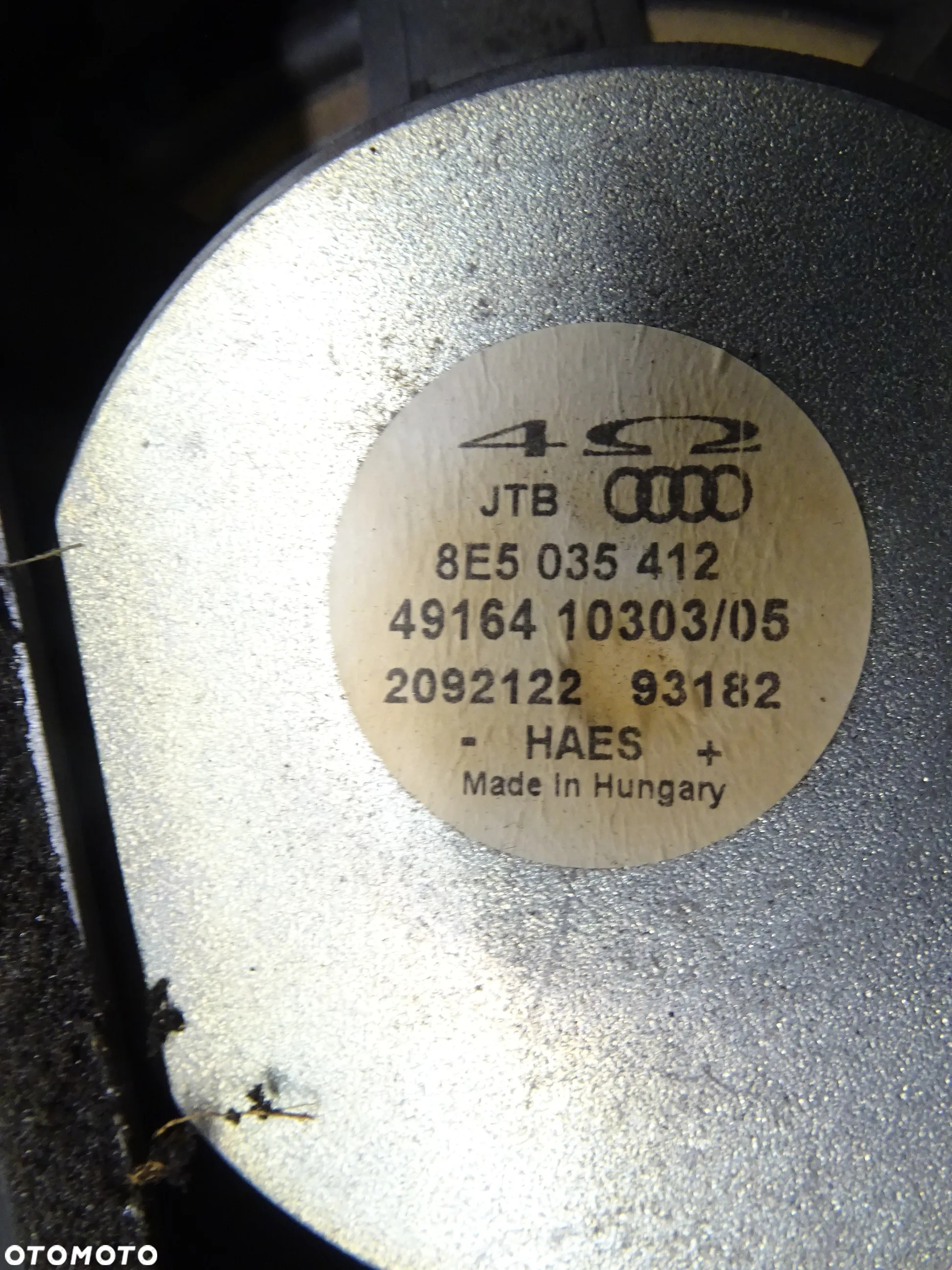 AUDI A4 B6 SEDAN 00-06 1.9 TDI AWX GŁOŚNIK NISKOTONOWY 8E5035412 - 8