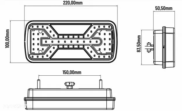 Lampy tylne zespolone LED X-SPIDER komplet ciągnik przyczepa naczepa 12/24V - 5