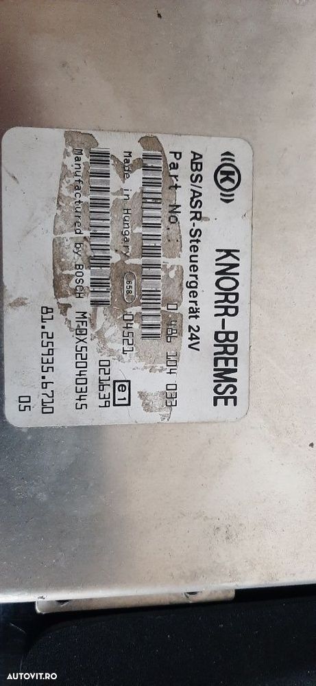 Calculator ABS Knorr-Bremse cod 0486104033 autobuz/autocar BMC - 1