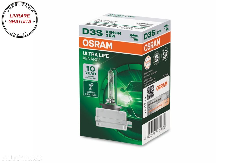 Bec Auto Xenon XENARC ULTRA LIFE D3S 66340ULT 35W- livrare gratuita - 3