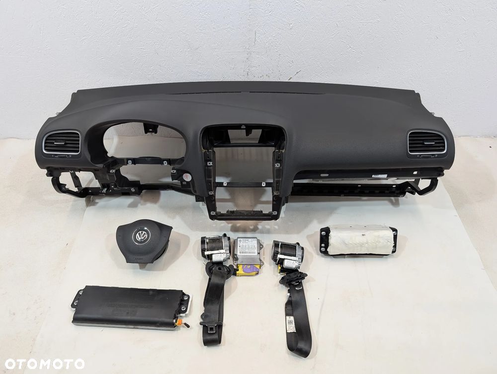 VW GOLF VI KONSOLA DESKA ROZDZIELCZA KOKPIT ORYGINAŁ AIRBAG KOMPLET EUROPA - 1