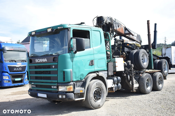 Scania 144G 530 V8 Zestaw do Drewna/Drzewa/Lasu Dłużyca Jonsered HDS Dźwig żuraw Crane Kran Doll Manuel Gearbox Full Steel