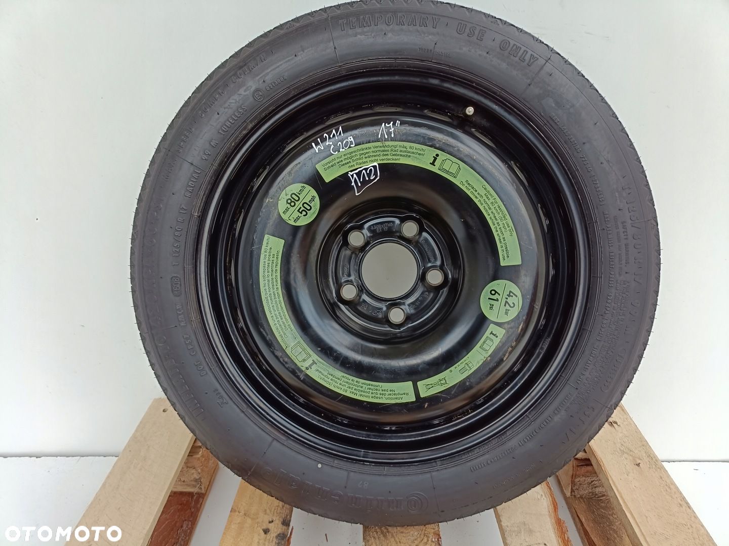 Mercedes W209 A209 KOŁO DOJAZDOWE dojazdówka 125/80 R17 5x112 2094000302 - 1