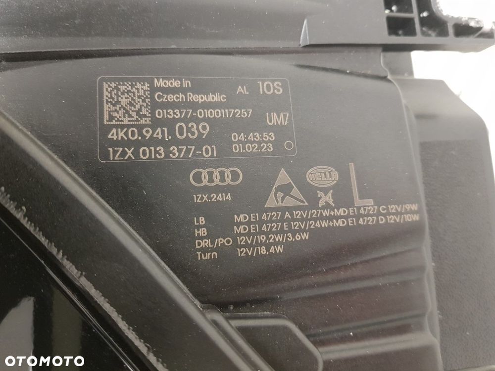 AUDI A6 4K0 LAMPA LEWA PRZEDNIA PRZÓD FULL LED REFLEKTOR KOMPLETNY 4K0941039 - 4