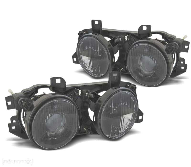 FARÓIS BMW E34 88-95 E32 86-94 FUNDO NEGRO - 2