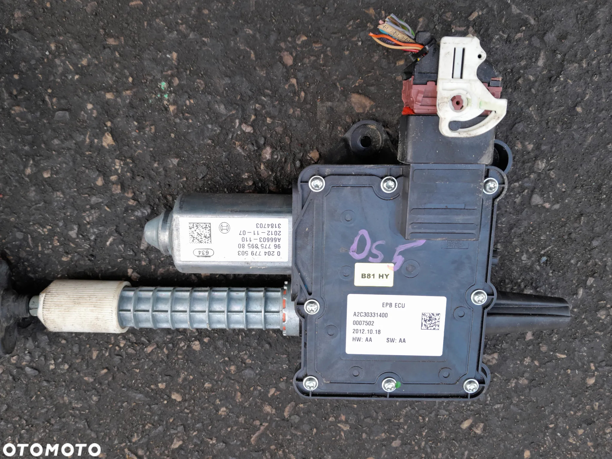 Mechanizm hamulca ręcznego postojowego CITROEN DS5 11-15r. A2C30331400 - 2