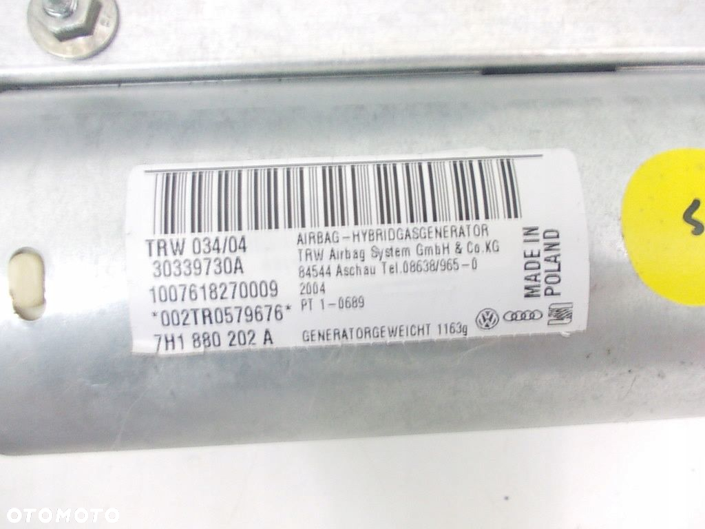 VW TRANSPORTER T5 DESKA PASY AIRBAG SENSOR KPL EU - 3