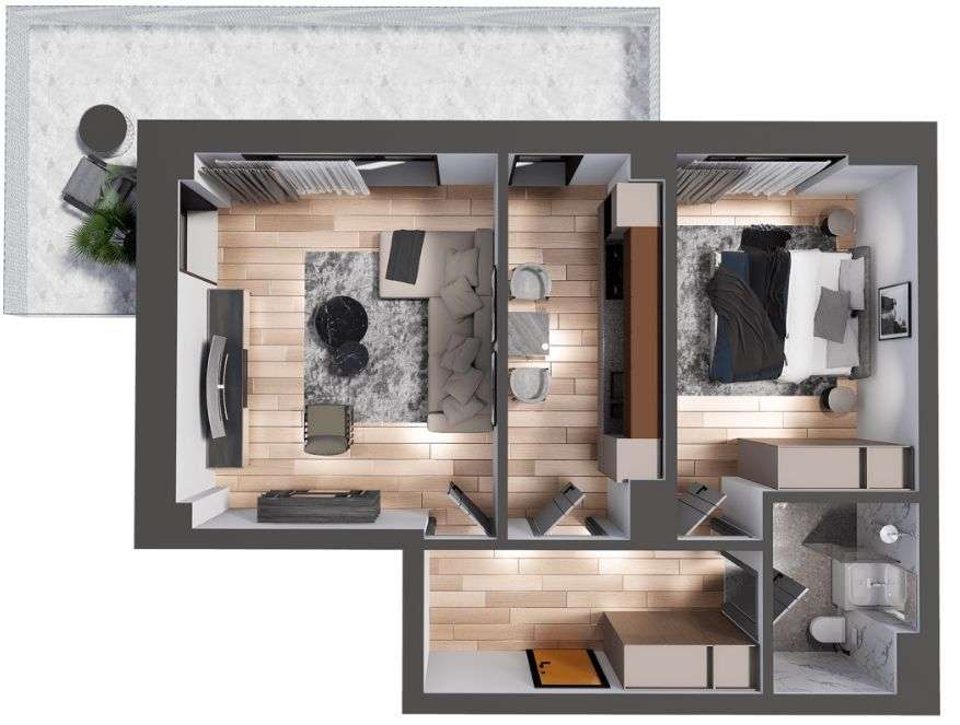 Apartament 2 camere | Design modern | Finisaje premium - Imagine principală: 2/11