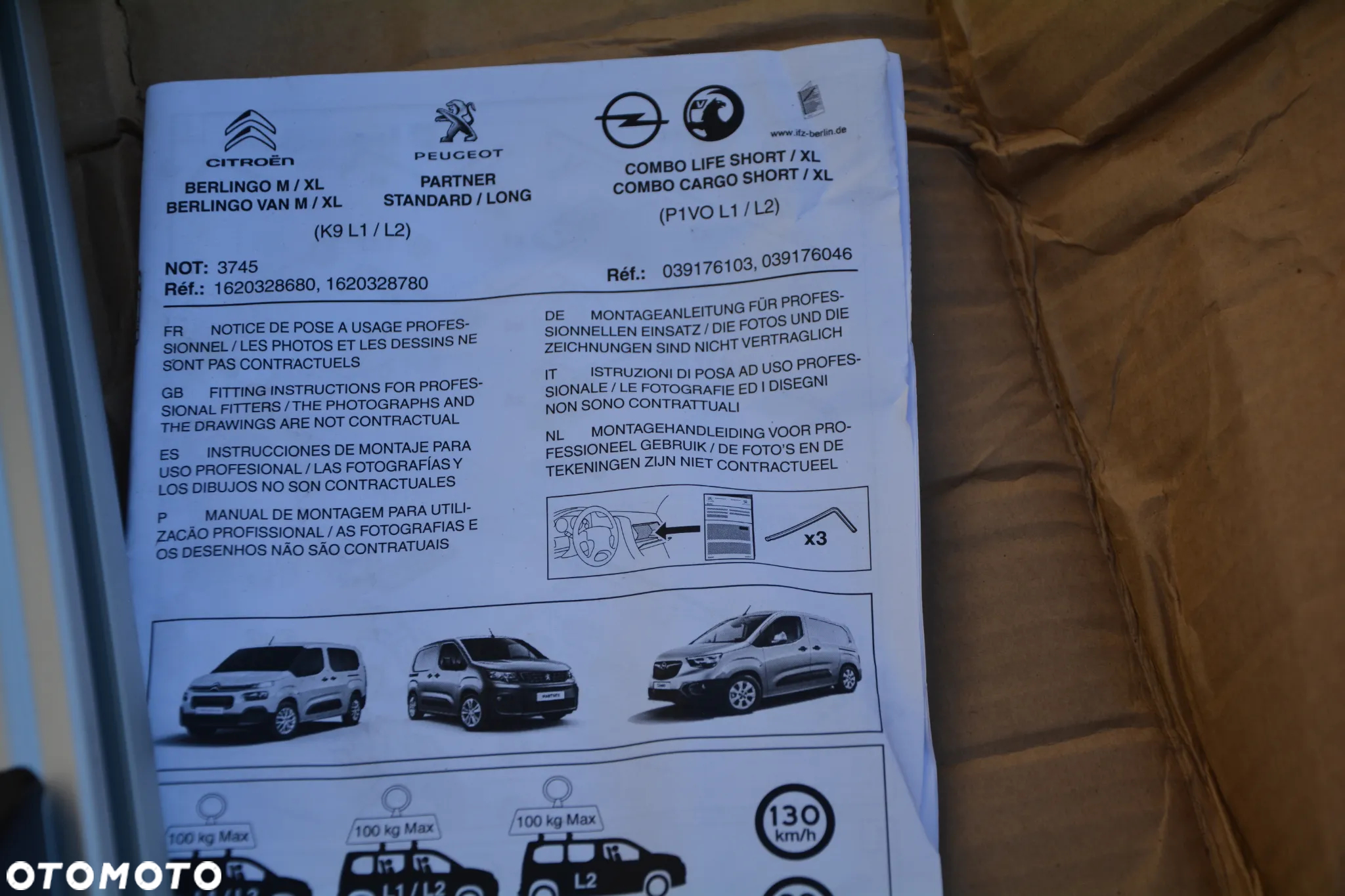 Opel Combo E / Citroen Berlingo K9 / Peugeot Partner  bagażnik dachowy alu - 6