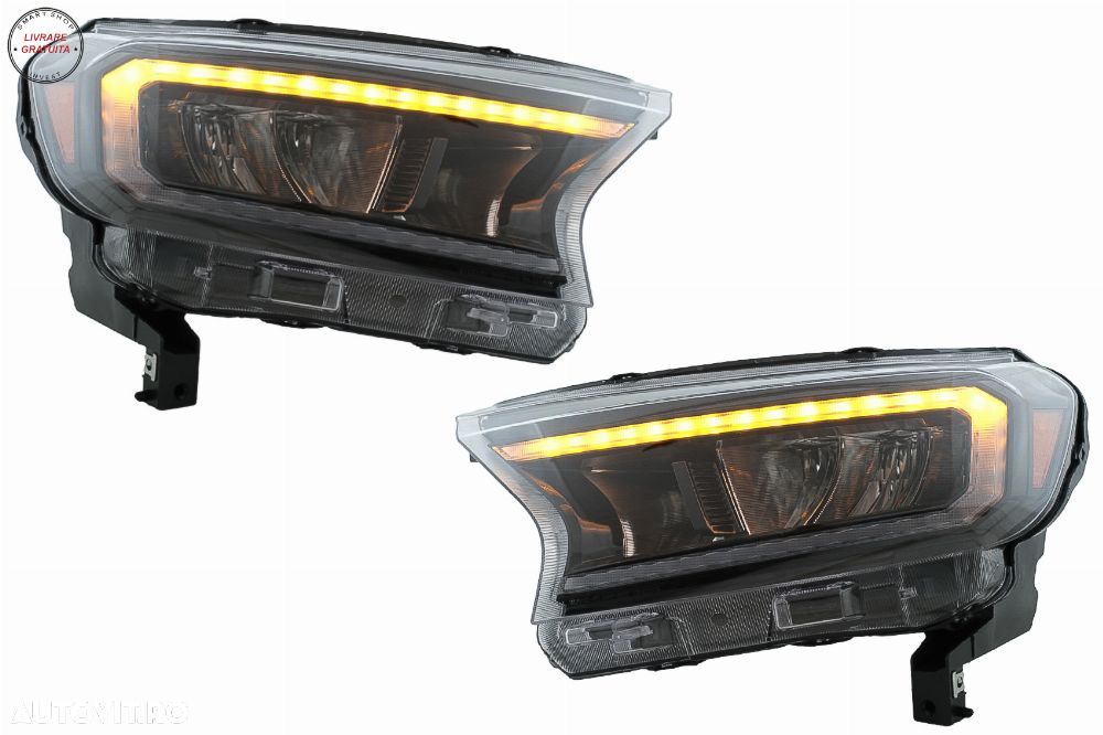 Faruri LED Light Bar Ford Ranger (2015-2020) LHD Negru cu Semnal Dinamic- livrare gratuita - 10