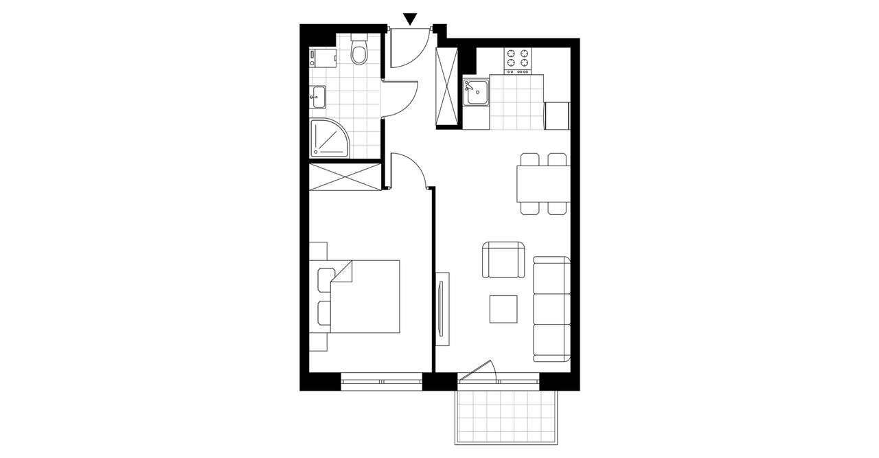 2-pokojowe mieszkanie 41m2 + balkon - Pełny obrazek: 3/22