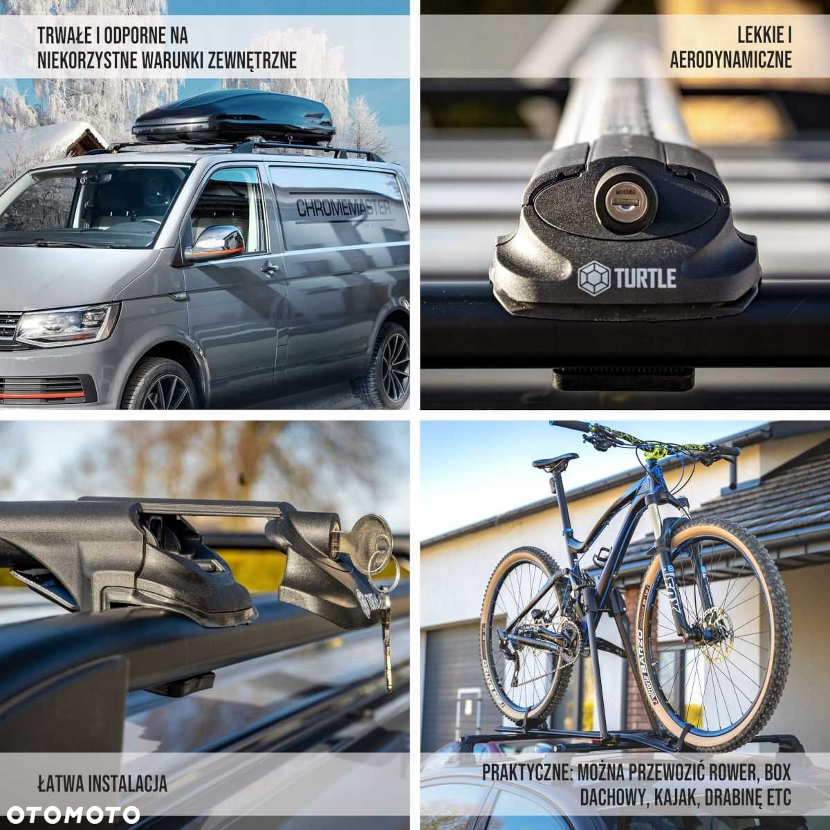 Bagażnik dachowy TURTLE belki na relingi Volvo V40 V50 V70 XC70 XC90 - 3