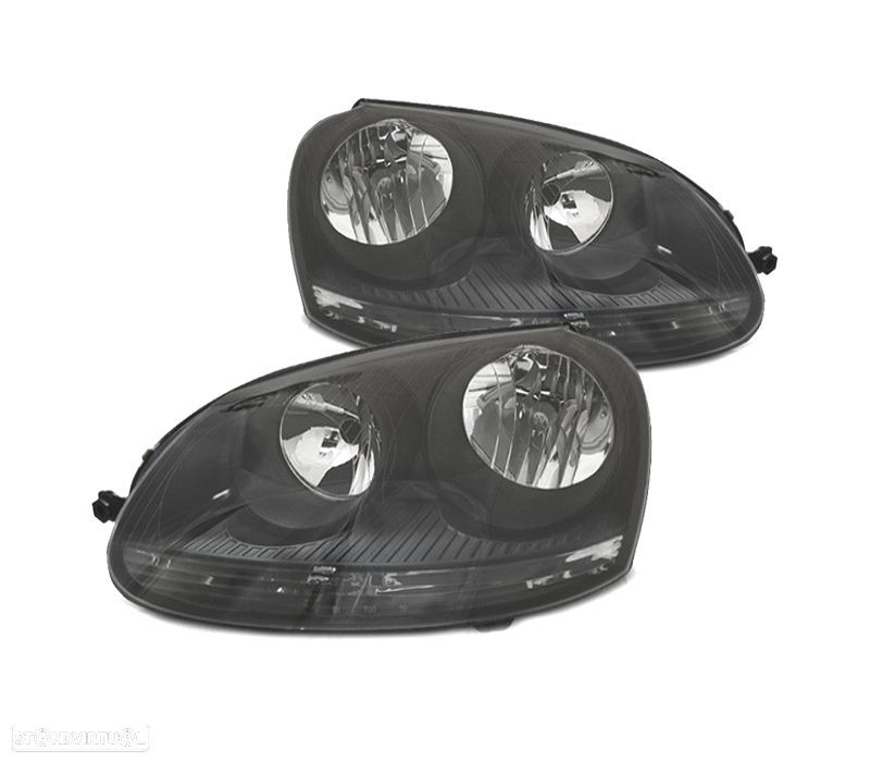 FARÓIS OPTICAS PARA VOLKSWAGEN VW GOLF V 03-08 FUNDO PRETO - 1