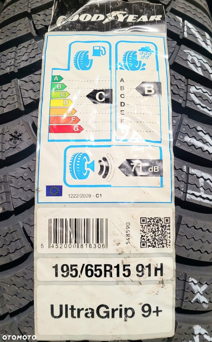 4x Goodyear UltraGrip 9 195/65R15 91H Z601A - 5