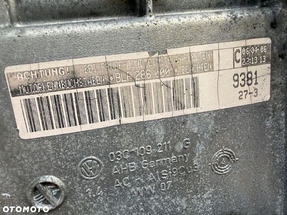 SILNIK VW Touran Golf V Eos Jetta III 1.6 FSI 115KM BLF benzynowy 201tyś - 2