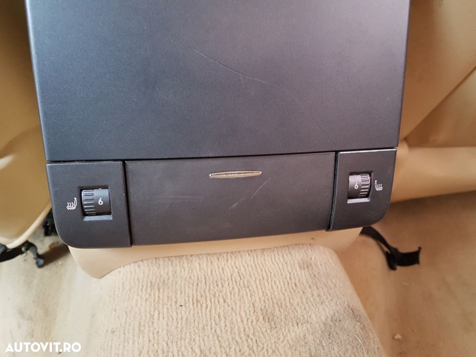 Cotiera Piele Crem cu Butoane Incalzire Bancheta VW Phaeton 2002 - 2010 - 5